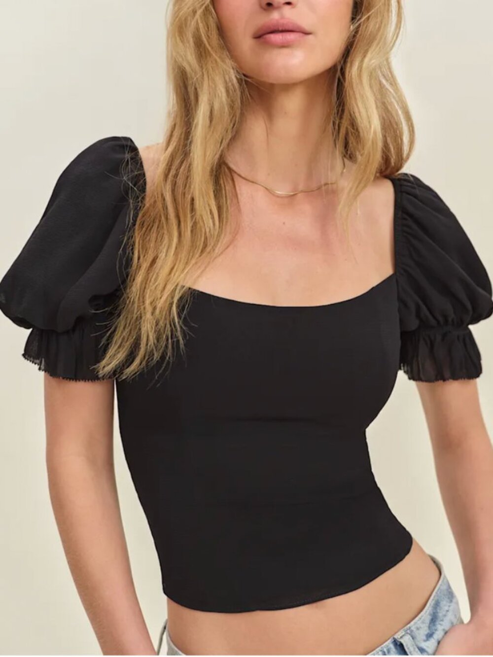 ✨ SALE✨ Reformation Marin Top - Black Noir Classic French